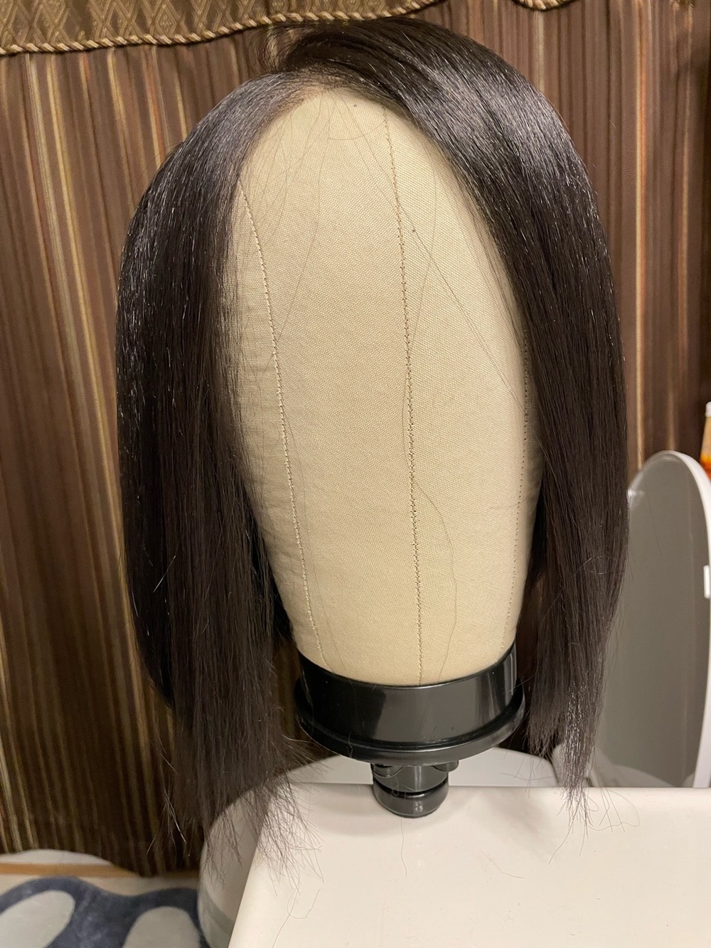 Amandine Dark Brown Straight Bob Lace Front Wig